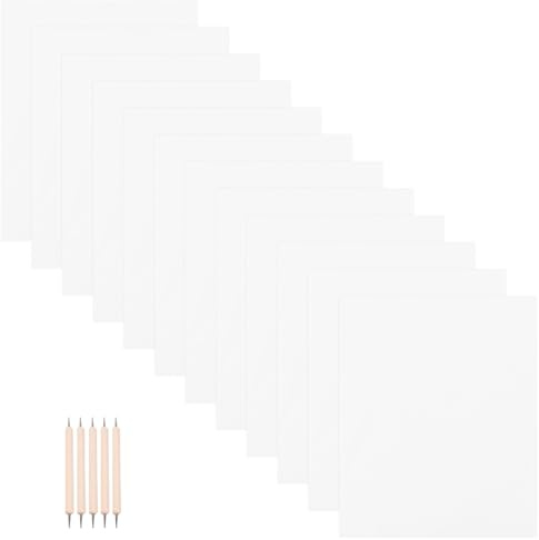 DECORNIJIA Satz aus Graphit Transferpapier und Transparentpapier mit 17 Blatt und 5 Doppelseitigen Stiften Geeignet für Präzises Übertragen Holz Papier und Stein bei Malerei und Skizzieren