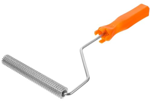 HORIALENCE Stachelwalze 6 Zoll Aluminium Entschäumungswalze mit Griff für Selbstnivellierende Bodenestriche Blasenentferner Werkzeug Zufällige Farbe Zufälliger Stil