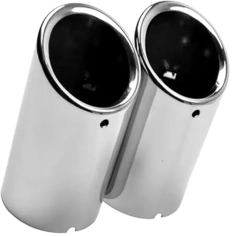 Auspuffspitze Für BMW E46 E38 E90 E60 E36 F30 Für X3 E83 1998-2019 2 Stück/Set Auspuffblenden Silber(Silber)