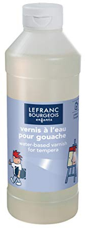Lefranc & Bourgeois 188315 företag för gouachefärgor – gouachefirnis på 500 ml flaska, kan användas på papper, papper, trä, saltdeg, fotokartong