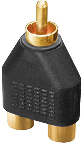 Dynavox Adaptador RCA dorado (2 conectores macho a 1 macho), color negro