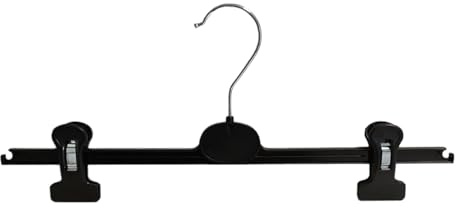 Kleiderbügel für Röcke und Hosen, Clipbügel, 36 cm, schwarz, 20 Stück