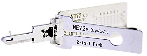 TPM Go NE72 2-in-1-Plektrum, Autoschlüsselleser, Dietrich-Decoder für Auto-Schlosser-Werkzeuge für Auto