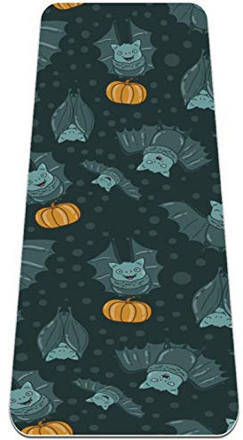 Rutschfeste Yogamatte 1/4 Zoll dick mit Tragegurt für alle Arten von Bewegung, Yoga und Pilates (72 'x 24' x 6 mm dick) Flying Bats Pattern