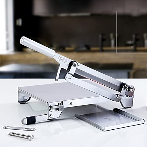 XYEJL Machine De Découpe Manuelle,Commercial Slicer, Acier Inoxydable Trancheuse,Épaisseur Réglable 0.1-1mm,Convient Aux Le Bœuf, Le Jambon,Fruit,des Légumes,Travers De Porc
