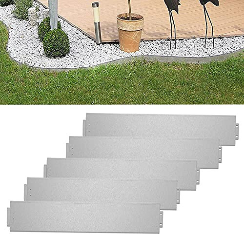 XMTECH Borde para césped de 40 m de metal galvanizado, borde de bancal, 15 cm de altura, borde de corte, palisada, 40 unidades de 100 cm x 15 cm (largo x alto), borde de césped galvanizado