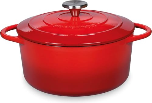 Küchenprofi PROVENCE - Pentola rotonda in ghisa, 22 cm, colore: Rosso