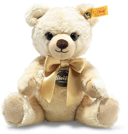 Steiff Kuscheltier Teddies for Tomorrow Petsy Teddybär, Süßes Stofftier mit Kunststoffaugen, Kinder, Jungen & Mädchen, Plüschtier 24 cm, Beige, 023040