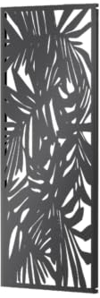 ELEO Sichtschutz Metall Tanaro anthrazit grau mit Dschungel-Blatt-Muster vollflächig - 158x60 cm Sichtschutzzaun für Privatsphäre im Garten wetterfest - Gartenzaun stabil für Balkon und Terrasse