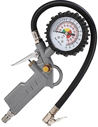 Reifenfüller Messgerät, 225 Psi Reifenfüller Reifendruckprüfer Reifenfüll-Messgerät Reifenfüllpistole Mit Manometer, Luftdruckprüfer Reifenfüllgerät Reifendruckmesser Für Autos, Suvs, Fahrräder