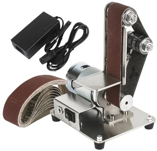 Levigatrice elettrica a nastro Levigatrice Levigatrice Lucidatrice Kit levigatrice-lucidatrice elettrica fai da te, Affilatrice per nastri abrasivi da banco regolabile a 7 velocità per lucidare