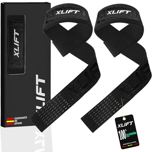 XLIFT Zughilfen Krafttraining - Lifting Straps - Bodybuilding, Kreuzheben, Powerlifting - Kreuzheben Gurte - Profi Lifting Straps - Gym Zubehör für Frauen und Männer
