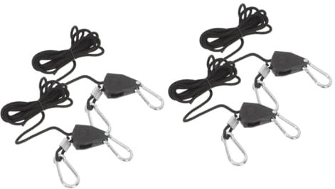 Toddmomy 4 Stück Robuster Kleiderbügel Wachsen Leichte Ratschengurte Seil-clip-aufhänger Verstellbarer Seilclip-aufhänger Pflanzenhänger Rolle Abs-kunststoff Seil Licht