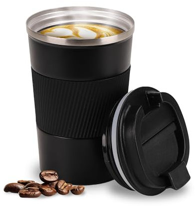 Smarthers Termo Café o Te - Taza Termo Cafe para Llevar, Vaso Termico con Mantenimiento de Frío y Calor 4-6 Hrs, Taza Térmica de Acero Inoxidable BPA Free, Vaso Café para Llevar