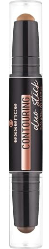 essence CONTOURING duo stick, Konturstift, Nr. 50, Braun, mattierend, definierend, sofortiges Ergebnis, matt, vegan, ölfrei, ohne Parfüm, ohne Alkohol, 1er Pack (2.76g) | Definierend, Mattierend, Sofortiges Ergebnis, 2-in-1 Stick für einfaches und schnelles Konturieren des Gesichts