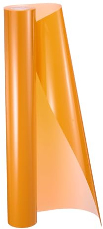 sourcing map HTV Heat Transfer Vinyl 11.8 x 15ft Roll PVC Orange Yellow Iron on Vinyl for All Cutter Machine, Easy to Cut & Weed