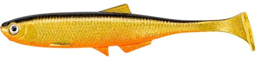 LMAB Bleak Shad 6 cm, 9 cm, 12 cm, 15 cm, 18 cm KÖFI - Gummifisch Angelköder - Gummiköder für: Zander, Barsch, Hecht & Forelle - Zanderköder Hechtköder - Kunstköder (12 cm, Gold Orange)