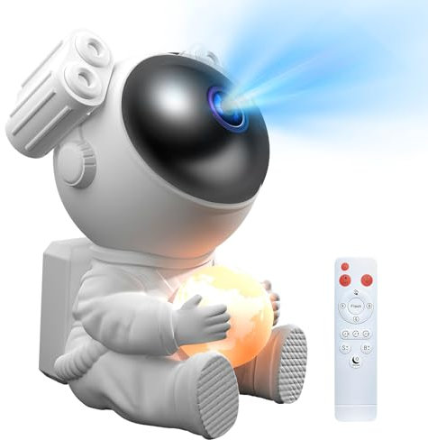 LED Astronauta Proiettore Stelle, Lampada Notturna Galassia Spaziale con Timer, Telecomando, Cielo Stellato Soffitto Luce per Camera da Letto, Regalo per Bambini e Adulti
