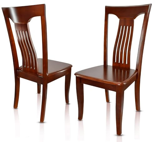 VAKON SALON - Esszimmerstühle 4er Set aus Kirschbaumholz, Holzstuhl, Küchenstuhl aus Massivholz bis 150 kg - Design 802 - Walnussbraun