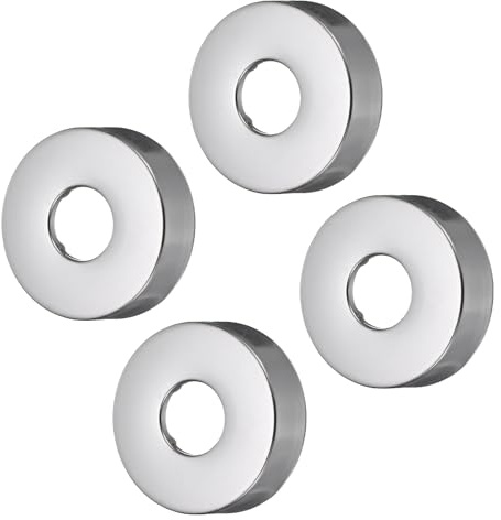 sourcing map 4pcs Shower Arm Flange 60mm/2.4 OD Escutcheon Plate Stainless Steel Round Plumbing Cover Plates for 25mm/1 Dia Water Pipe Faucet Home Decoration Accessories, Silver Tone