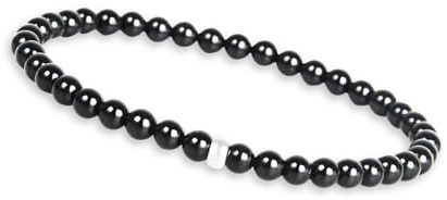 GD GOOD.designs Pulsera de turmalina para mujer con piedras naturales auténticas y perla de plata 925 - brazalete de piedras preciosas I Pulsera de cuentas con perlas de piedra natural de 4 mm