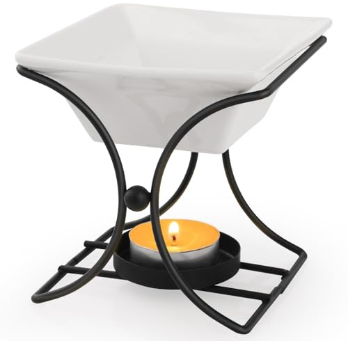 Bruciatore forma a X di Oli Essenziali Sospeso, Diffusore di Oli Essenzial | Candela Brucia Essenze Ceramica con Aroma Lamp Portacandele Decorazione Casa Camera da Letto Yoga, Nero