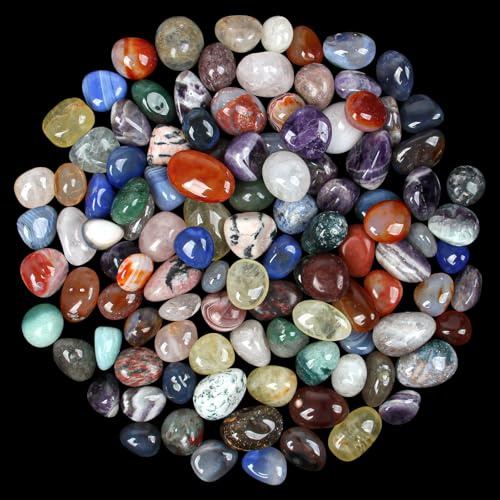 1600 g pietre burattate miste, 2–3 cm, cristalli naturali lucidati | Pietre e Cristalli di Pietra per Minerali da Collezione, Meditazione, Decorazioni Casa, Confezione Regalo