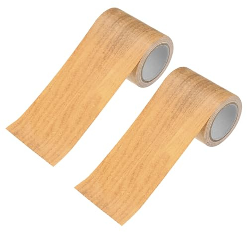 M METERXITY 2-Rouleaux Ruban De Réparation Bois, 2.24in x 15ft Texturé Réaliste Auto-Adhésif Papier Contact Pour Meubles/Sols/Maison [Wheat Maple]