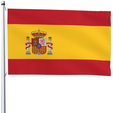 Spanische Flagge, doppelseitig, 1,2 x 1,8 m, strapazierfähig, für draußen und Garten, perfekt für Schlafzimmer und Garten