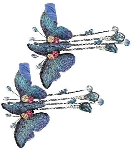 SHERCHPRY 2stücke Zarte Schmetterlings-haarspangen mit Quasten und Federverschluss für Damen Elegante Haaraccessoires für Styling im Alltag und Partys