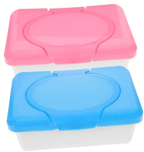 OUNONA 2stücke Wiederverwendbare Feuchttuchbox Aufbewahrungsbox Fuer Feuchttuecher Organizer Fuer Feuchttuecher Rosa Und Blau Passend Fast Alle Haushalt Auto Und Hotelzimmer