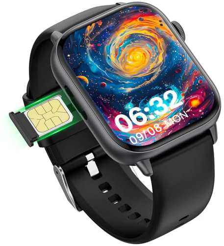 4G Orologio Intelligente con Slot SIM (ricevere/effettuare chiamate), Orologio Intelligente con Schermo TFT di 1,92 ', Frequenza Cardiaca/SMS/Giochi/Sport , Orologio di Chiamata Maschile e Femminile