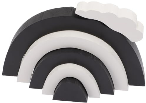 ZUNOXAZ Jeu de Blocs Arc-en-Ciel en Bois Empileur Coloré 22X16X25 CM Éducatif pour Garçon et Filles Décoration Chambre et Outil de Développement Sensoriel Couleur Couleur Aléatoire