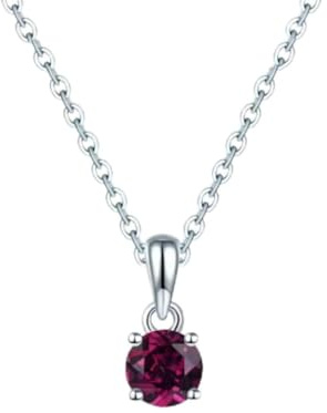 rhodolit granat 925 hänge rund 5 mm ädelstenar solid kedja fina eleganta smycken
