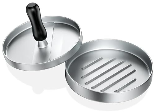 Comzantor Prensa Hamburguesas de Aluminio, Antiadherente Molde Hamburguesas Caseras, Molde para Hacer Hamburguesas, Molde Hamburguesas para Prensar Carne Picada y Barbacoa, Utensilios de Cocina