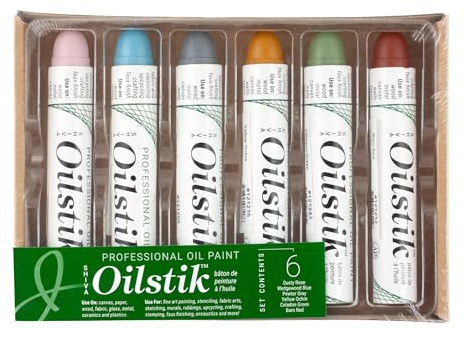 Jack Richeson Shiva Oil Paintstik, Traditional Colors, Set of 6