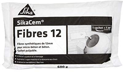 SIKA - Fibres synthétiques 12mm - SikaCem Fibres 12-600g | Pour micro-bétons et bétons - Limite la fissuration - Augmente l'imperméabilité et la résistance aux chocs - Prêt à l'emploi