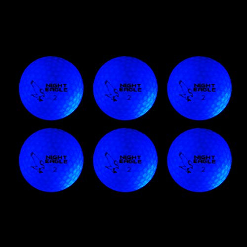 Night Eagle 6 LED Golfbälle Light-Up - Nachtgolf leuchten Rot Blau Grün Pink Weiß Fun Sport Lustig Golf Geschenk Bunt