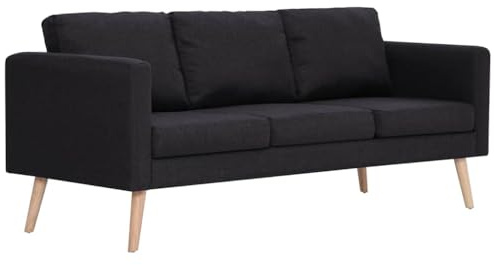 vidaXL 3 Sits Soffa med Tygklädsel Sovrumssoffa Hallsoffa Tresitssoffa Tygsoffa Tre Sits Soffa Vardagsrumssoffa 3-Sitssoffa Tygklädd Blå Tyg