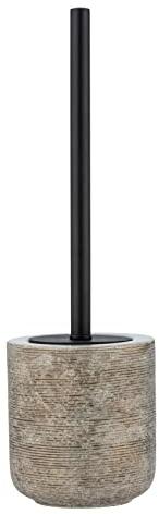 WENKO WC-Garnitur Mod. Fedio, hochwertiger Bürstenhalter aus edler Keramik mit unverwechselbarer Reliefoptik in Gold, handbemalt, hygienische WC-Bürste, Ø 11,5 x 39,5 cm