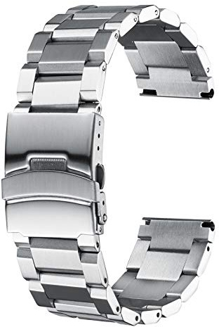 ADDIESIDVE Correa de reloj de 22 mm de acero metal compatible con relojes de pulsera tradicionales y relojes inteligentes