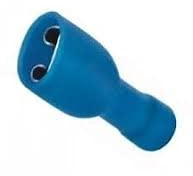 ECI ELETTROFORNITURE 100PZ FASTON FEMMINA 6,3mm TOTALMENTE ISOL. BLU Dimensioni:6,3x0,8mm ø cavo 2,3mm