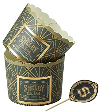 Smiffys Peaky Blinders Papeles para magdalenas/cupcakes y adornos x8