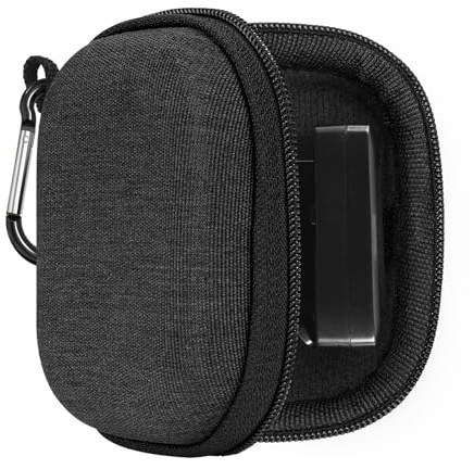 Geekria Shield Gitarrensaiten-Tuner-Tasche, Hartschalen-Reiseetui, kompatibel mit Clip-On-Tunern, Aufbewahrungsetui mit Innen-Netztasche für Gitarrenplektren, Dunkelgrau