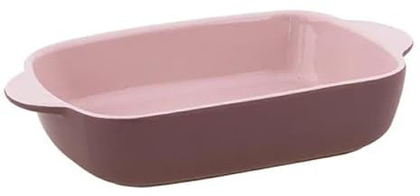Pirofila da Forno, Rettangolare Rosa in Stoneware, 38x23x8 cm, Elegante Teglia per Cucina, Collezione Armony