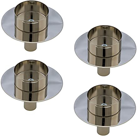 Spetebo Flaschen Teelichthalter Silber 4er Set 7,5 cm | Flaschenaufsatz, Kerzenständer, Kerzenleuchter, Kerzeneinsatz