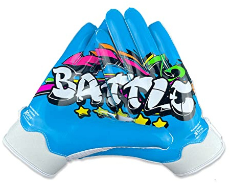 Battle Wide Receiver Football Gloves – Ultra Stick Grip, Compression Fit (Runs Tight – Size Up If Between Sizes), Youth & Adult Football Gloves - Youth Medium, Graffiti23