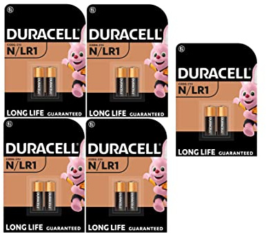 10 x Duracell N/LR1 E90 (5 Blister Packs of 2 Batteries) 10 Batteries