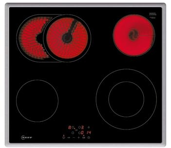 Neff T16SBN1L0 N50 Elektrokochfeld, Glaskeramik, 60 cm breit, Touch Control, 4 Kochzonen, 17 Leistungsstufen, Edelstahlrahmen