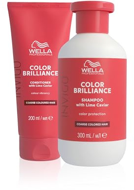 Wella Professionals Invigo Color Brilliance Coarse Vorteils-Set – professionelle Haarpflege mit Vitamin E für dickes, gefärbtes Haar – 300 ml Shampoo, 200 ml Conditioner